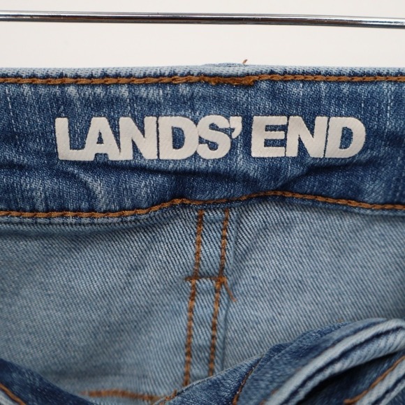 Lands' End Jeans Womens 16 blue denim Cotton Stretch Preppy 5-Pockets Skinny Leg - Picture 3 of 6